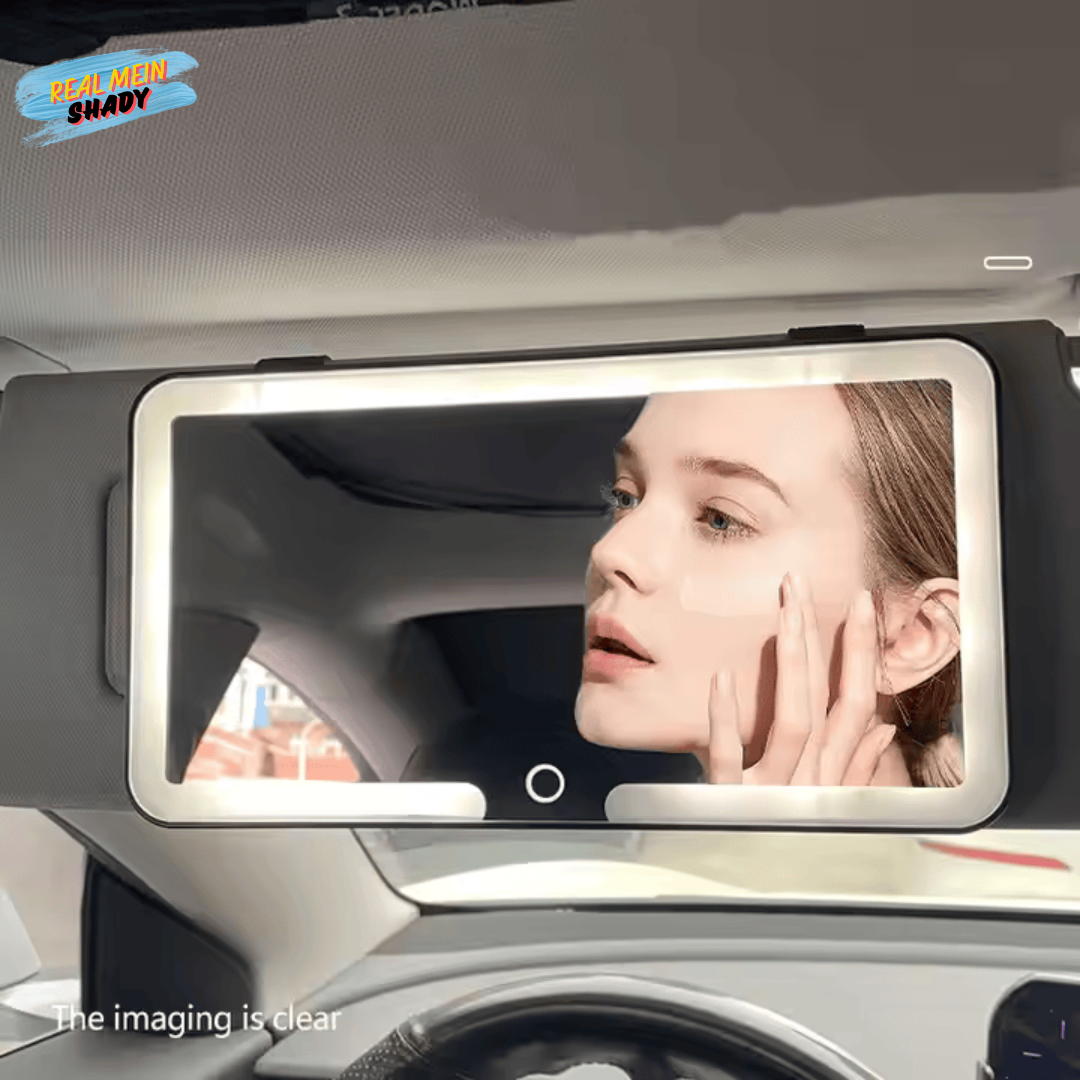 Real Mein Shady Rechargable Car Sun Visor Mounted Led Vanity Mirror