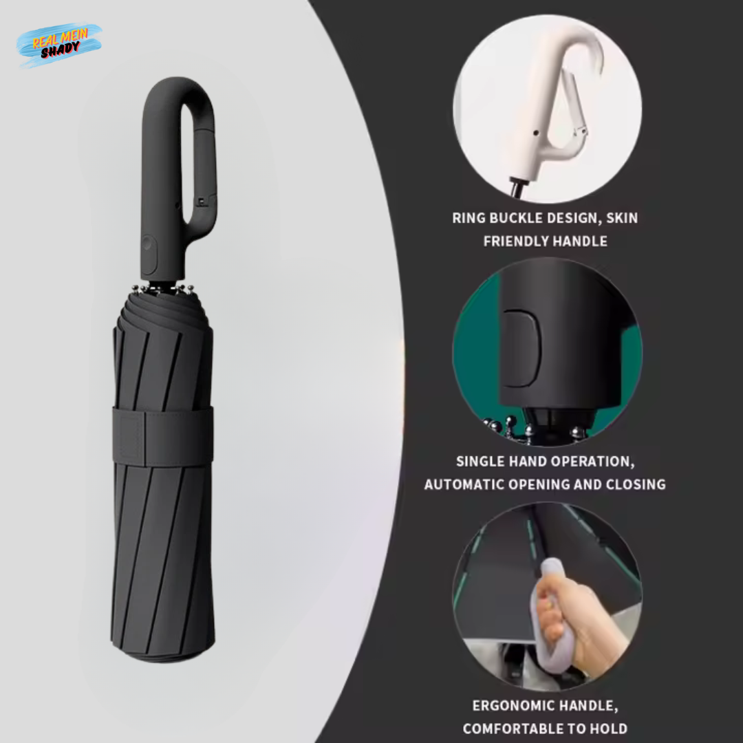 Real Mein Shady Compact Travel Umbrella With Carabiner Handle