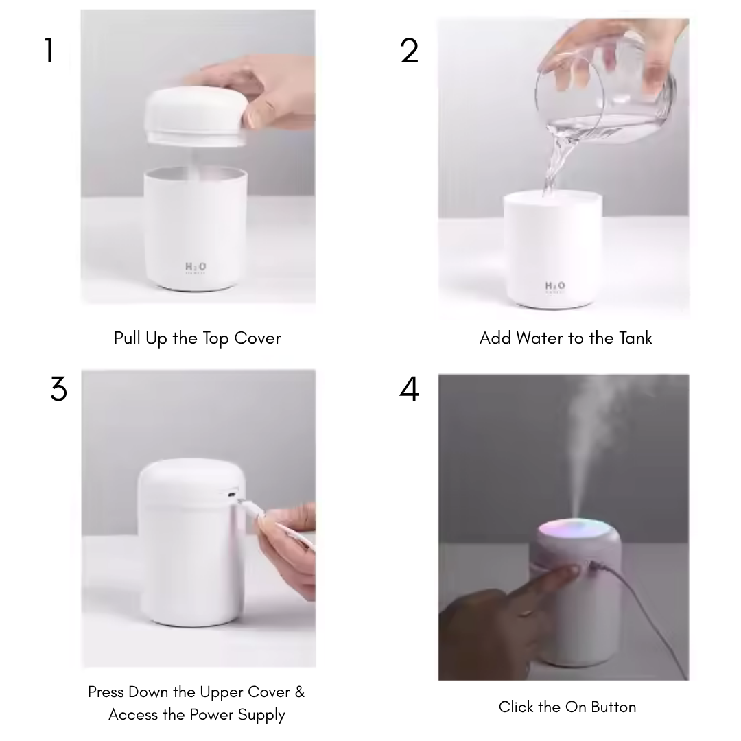 Real Mein Shady Diffuser with Colorful LED Lights for Home, Office, Car & Small Rooms