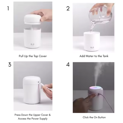 Real Mein Shady Diffuser with Colorful LED Lights for Home, Office, Car & Small Rooms